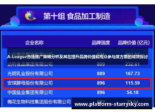 A-League市场推广策略分析及其在提升品牌价值和观众参与度方面的成效探讨